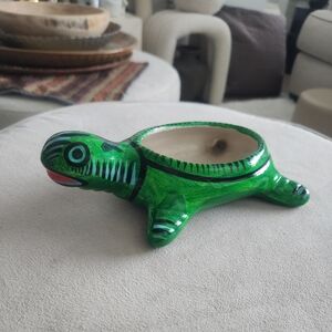 Green Ceramic Turtle Catch All Bowl